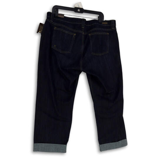 NWT Womens Blue Denim Medium Wash Cuffed Straight Leg Jeans Size 18 W image number 2