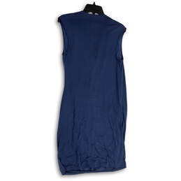 Womens Blue Sleeveless Brynn Wrap Knee Length A-Line Dress Size X-Small alternative image