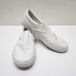 Vans Classic Slip-On Shoes, White Unisex 9M/10.5W
