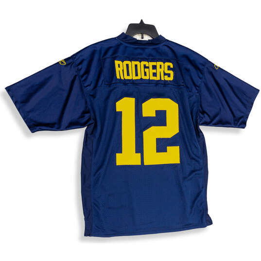 Mens Navy Blue Yellow Green Bay Packers Aaron Rodgers #12 NFL Jersey Sz 52 image number 2