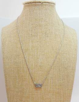 Kendra Scott Designer Silver Tone Pattie Druzy Pendant Necklace