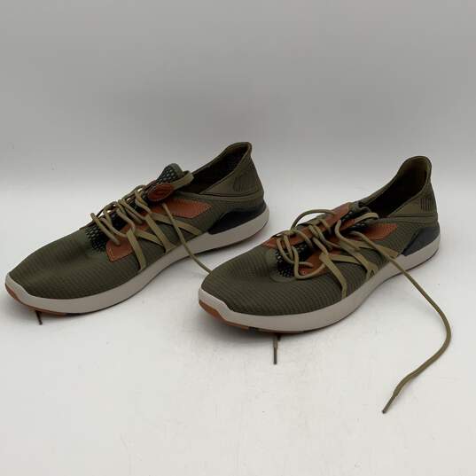 Olukai Mens Olive Green Low Top Round Toe Lace Up Sneaker Shoes Size 13 image number 3