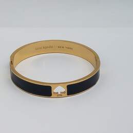 Kate Spade -New York Gold Enamel Cut-Out Heart 6 Inch Hinge Bracelet 29.2g