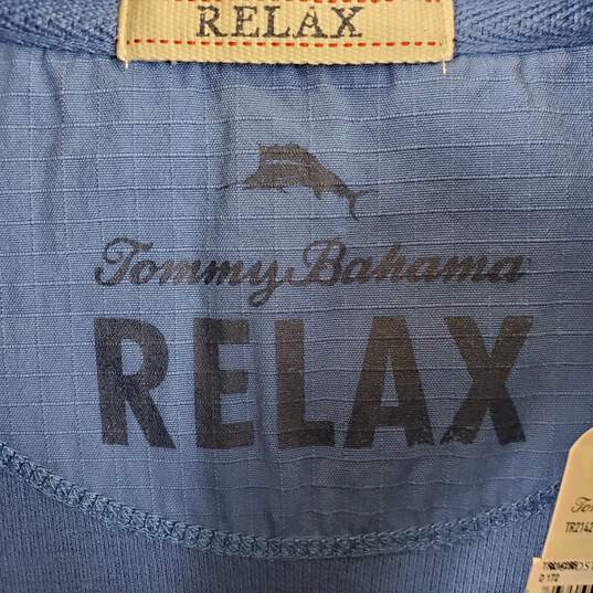 Tommy Bahama Men Blue Quarter Zip Sweatshirt L NWT image number 3
