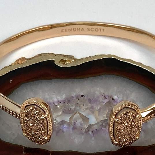 Kendra Scott Gold-Tone Calla Crystal Cut Fashionable Cuff Bracelet image number 4
