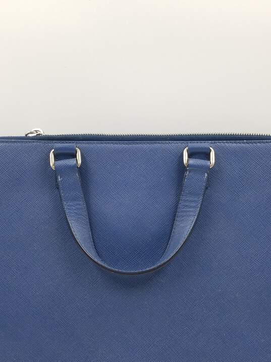 Authentic Prada Blue Saffiano Briefcase image number 7