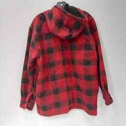 Dickies Genuine Men's Red Flannel Snap Front Hooded Workwear Jacket Size M 38-40 alternative image