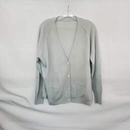 Poetry Light Gray Blue Cashmere Cardigan Sweater WM Size M
