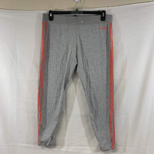 Women's Grey Heather Adidas Short Fitted Leggings, Sz. XL image number 2