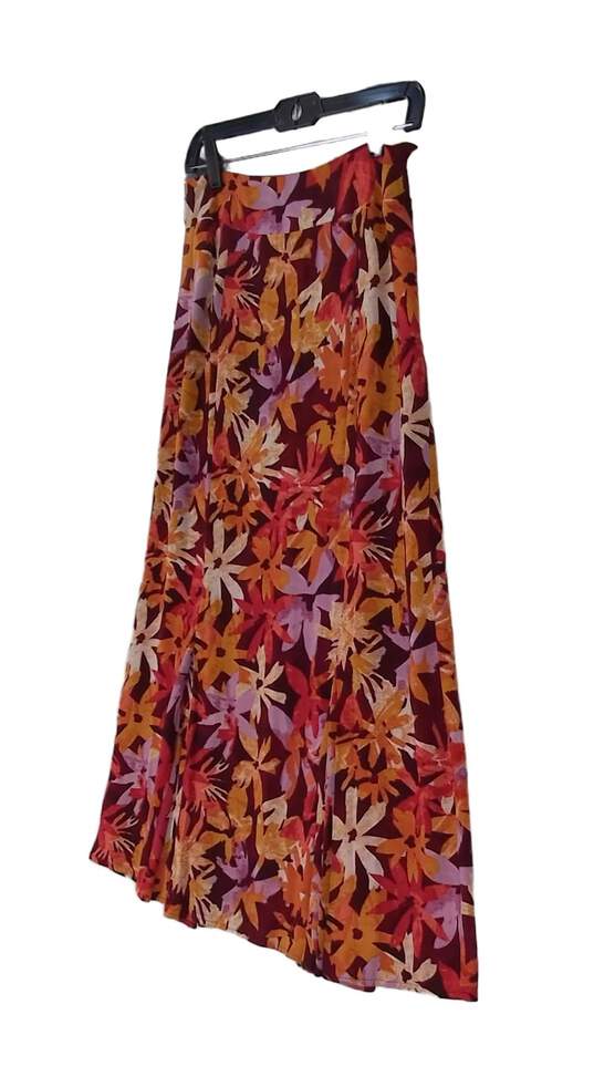 Womens Multicolor Floral Banded Waist Comfort Flare Skirt Size 4 image number 2