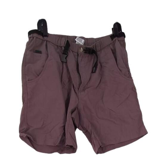 Mens Brown Flat Front Belted Casual Chino Shorts Size Medium image number 1