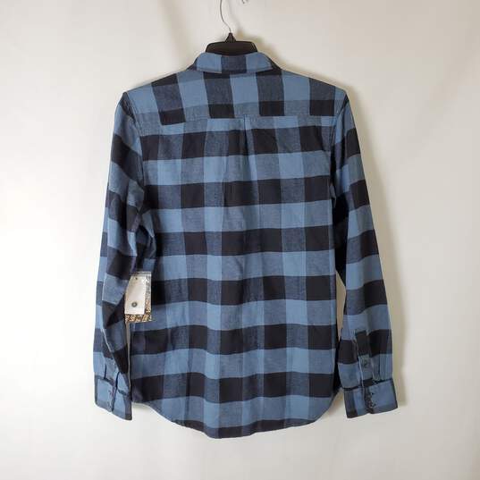 Vans Men Blue Flannel L/S Button Up Shirt NWT sz S image number 2