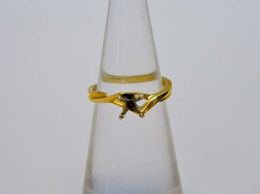 14k Yellow & White Gold Solitaire Ring Setting 2g image number 3