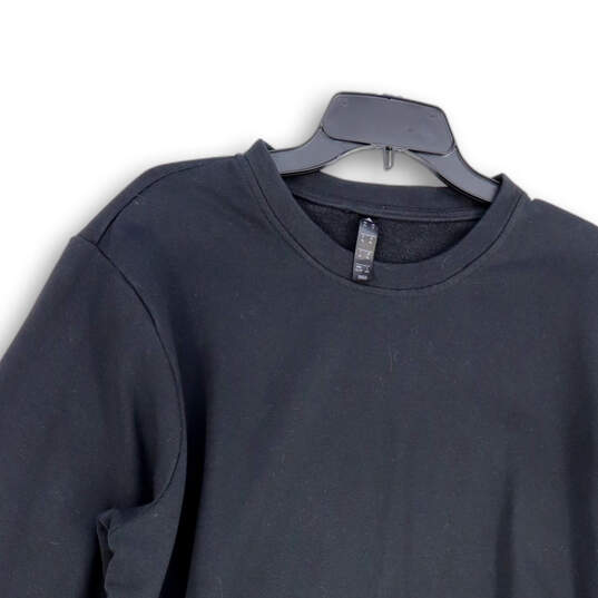 Mens Black Long Sleeve Crew Neck Regular Fit Pullover Sweatshirt Size XL image number 3