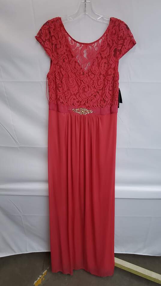 Adrianna Papell Women's Cap-Sleeve Lace Gown Sz 14 image number 1