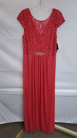 Adrianna Papell Women's Cap-Sleeve Lace Gown Sz 14