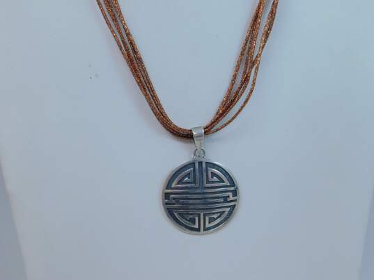 Sterling Silver Highlander Pendant Necklace & Taxco Bypass Bracelet 31.0g image number 2