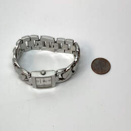 Designer Michael Kors Silver-Tone Chain Starp Square Dial Analog Wristwatch alternative image