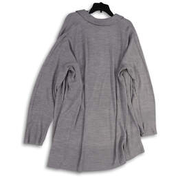 NWT Womens Gray Knitted Long Sleeve Open Front Cardigan Sweater Size 3X alternative image