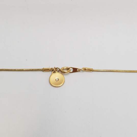 Marc By Marc Jacobs Gold Tone Logo Bar Pendant 29 7/8inch Pendant Necklace 12.7g DAMAGED image number 7