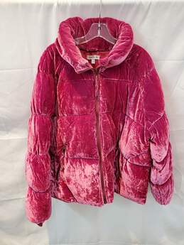 Time For Me Full Zip Pink Puffer Coat Jacket Adult Size 2XL