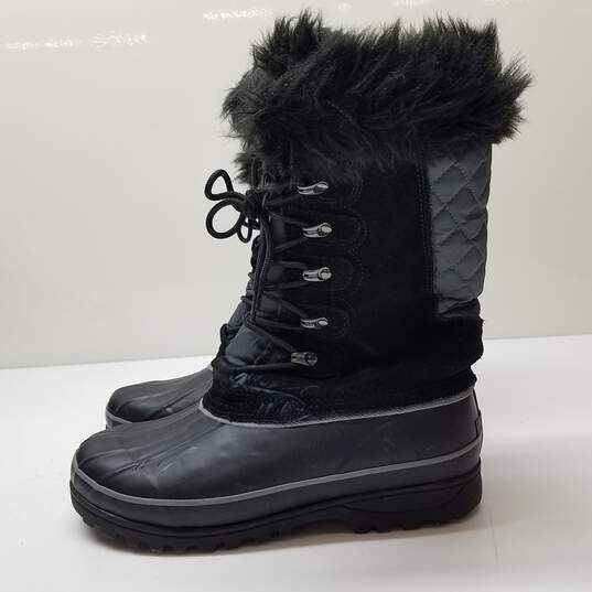 Khombu Nordic 2 Tall Faux Fur Winter Snow Boots Black Size 10 image number 3