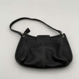 Womens Black Leather Inner Zip Pocket Single Strap Buckle Shoulder Bag alternative image