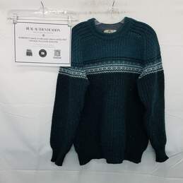 AUTHENTICATED Burberrys Made In Ireland Green Wool Knit Vintage Pullover Sweater