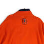 Mens Orange Mock Neck 1/4 Zip Long Sleeve Pullover Jacket Size XXL image number 4