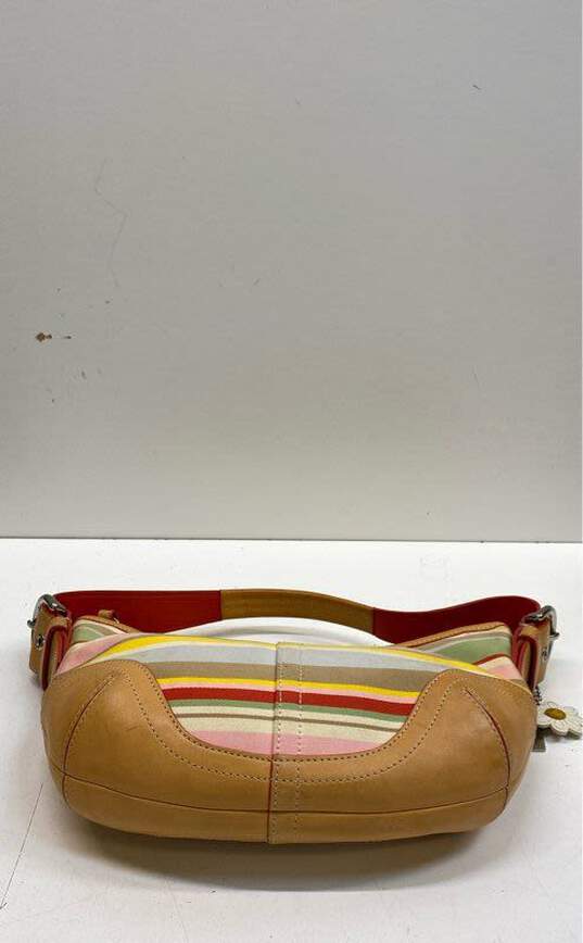 Coach Multi-Color Striped Small Hobo Purse Bag Tote image number 3