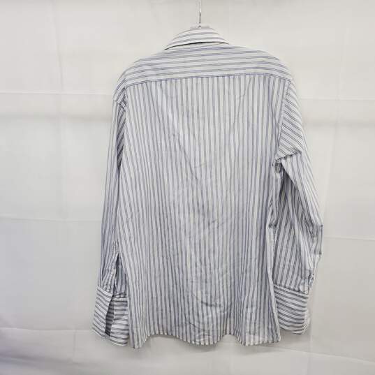 Christian Dior Monsieur Blue Striped Cotton Blend Button Up Shirt Men's Size 16-33 AUTHENTICATED image number 1
