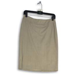 Banana Republic Womens Light Gray Back Zip Straight & Pencil Skirt Size 2