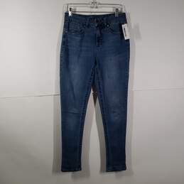 Womens 5-Pockets Design Medium Wash Denim Skinny Leg Jeans Size 8