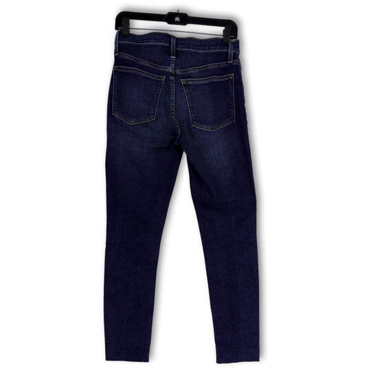 Womens Blue Denim Medium Wash Stretch Pockets Button-Fly Skinny Jeans Sz 27 image number 2