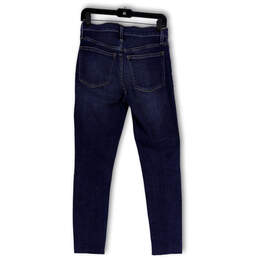 Womens Blue Denim Medium Wash Stretch Pockets Button-Fly Skinny Jeans Sz 27 alternative image