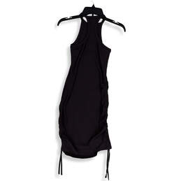 NWT Womens Black Ruched Sleeveless Stretch Short Bodycon Dress Size XS alternative image
