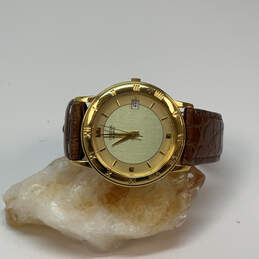 Designer Citizen Gold-Tone Water Resistant Round Dial Analog Wristwatch