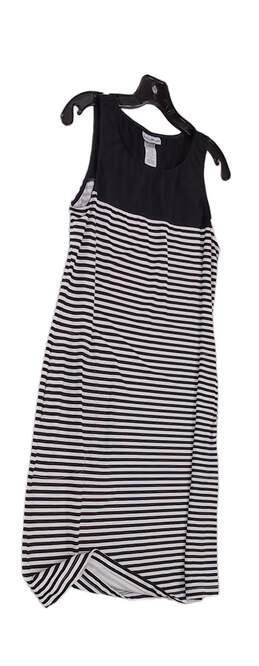 Tommy Bahama Women's Black White Striped Sleeveless Round Neck Knee Length Tank Dress Size M alternative image