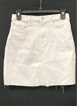 NWT 7 For All Mankind Womens White Flat Front Coin Pockets Mini Skirt Size 26
