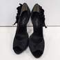 Womens Black Bow Peep Toe Slip On Platform Stiletto Pump Heels Size 9 M image number 1