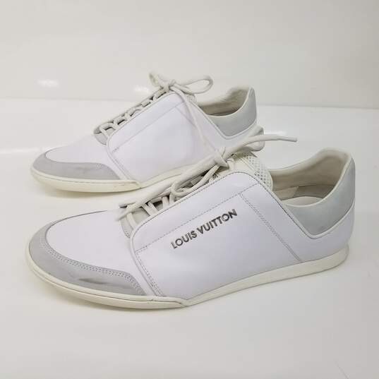 Buy the Louis Vuitton LV6 White Leather Lace Up Sneakers Men's Size 9