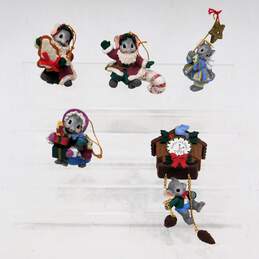 Assorted Vintage Mousekins Christmas Ornaments Holiday Figurines Decor
