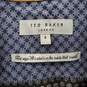 Ted Baker Mens' Black & White Pattern Print Short Sleeve Button Up Top Size 4 image number 3