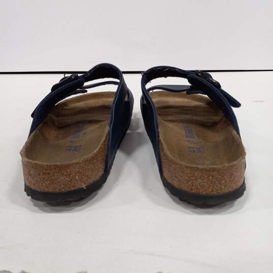 Men's Birkenstock Navy Amalfi Leather Soft Footbed Arizona Sandals Size 8 image number 5