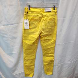 7 For All Mankind High Waist Ankle Super Skinny Yellow Jeans Women's Size 27 NWT alternative image