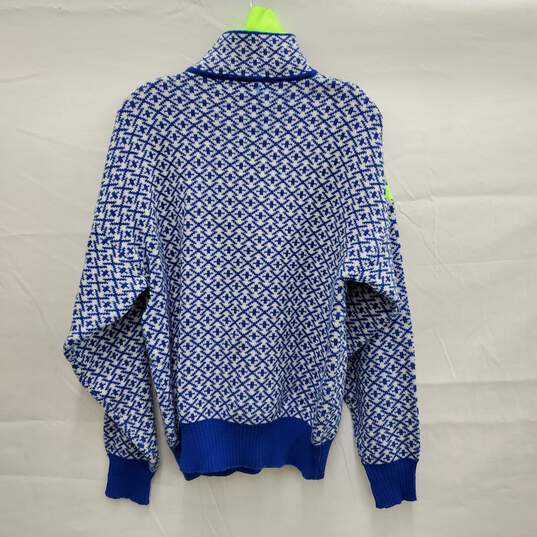 Obermeyer Sport WM's Blue Patten & Yellow Wool Blend Pullover Size L image number 2