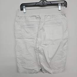 Relaxed Fit White Bermuda Shorts alternative image