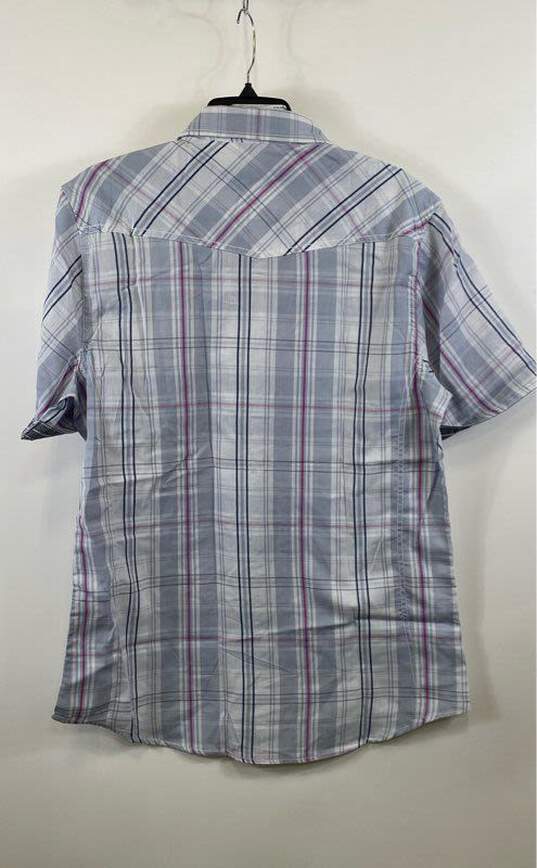 NWT BKE Mens Multicolor Plaid Athletic Fit Short Sleeve Button-Up Shirt Size M image number 2