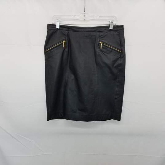 MICHAEL Michael Kors Black Sheep Skin Skirt WM Size 8 image number 1