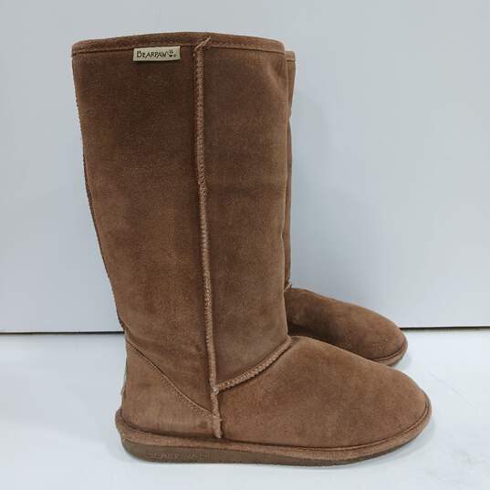 Bearpaw Emma Tall Suede Shearling Boots Women's Size 11 image number 3